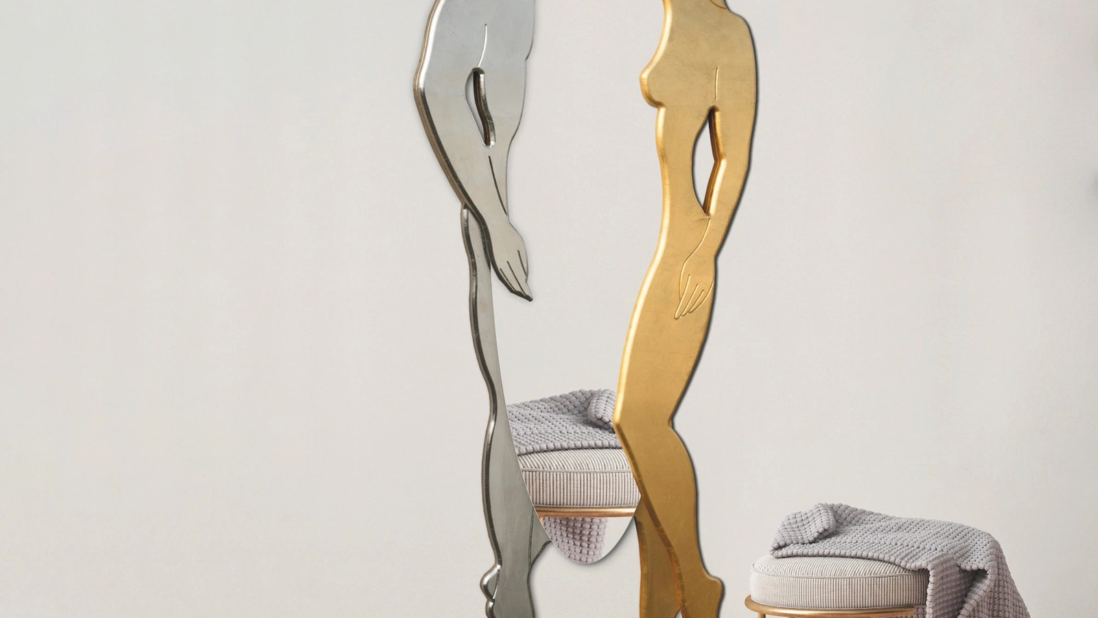 Specchio Adamo ed Eva Argento e Oro di Pintdecor
