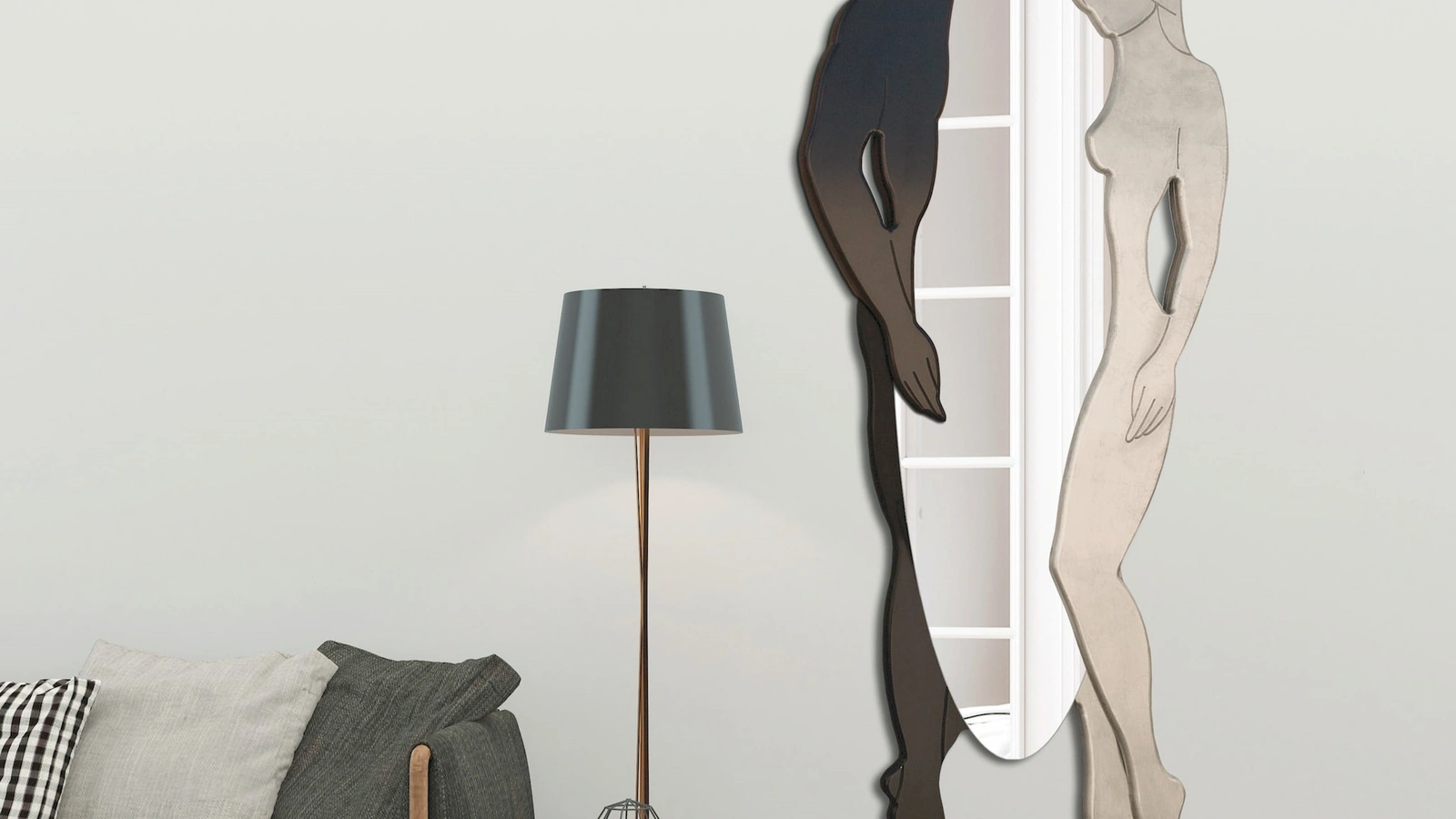 Specchio Adamo ed Eva Black and White di Pintdecor