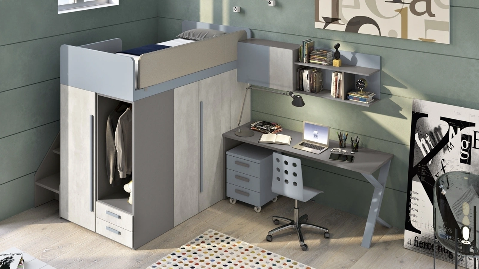 Cameretta 140 a soppalco di Ferrimobili