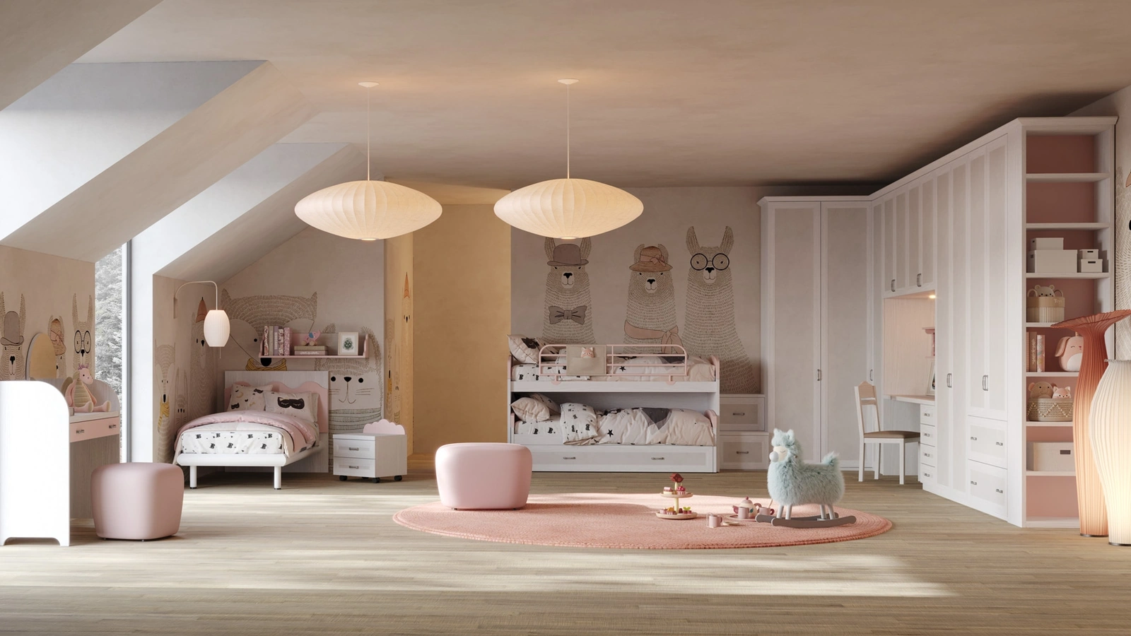 Cameretta componibile con letto sovrapposto Old CM 341 di Giessegi