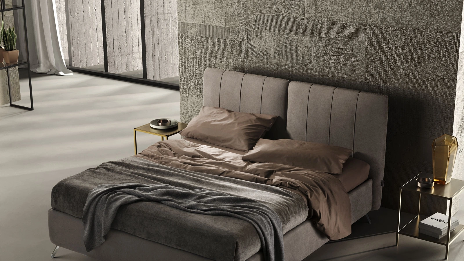 Letto in tessuto Camilla con box di Stilfar Italia