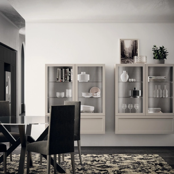 Madia Living Carattere sospesa 05 in laccato Visone di Scavolini