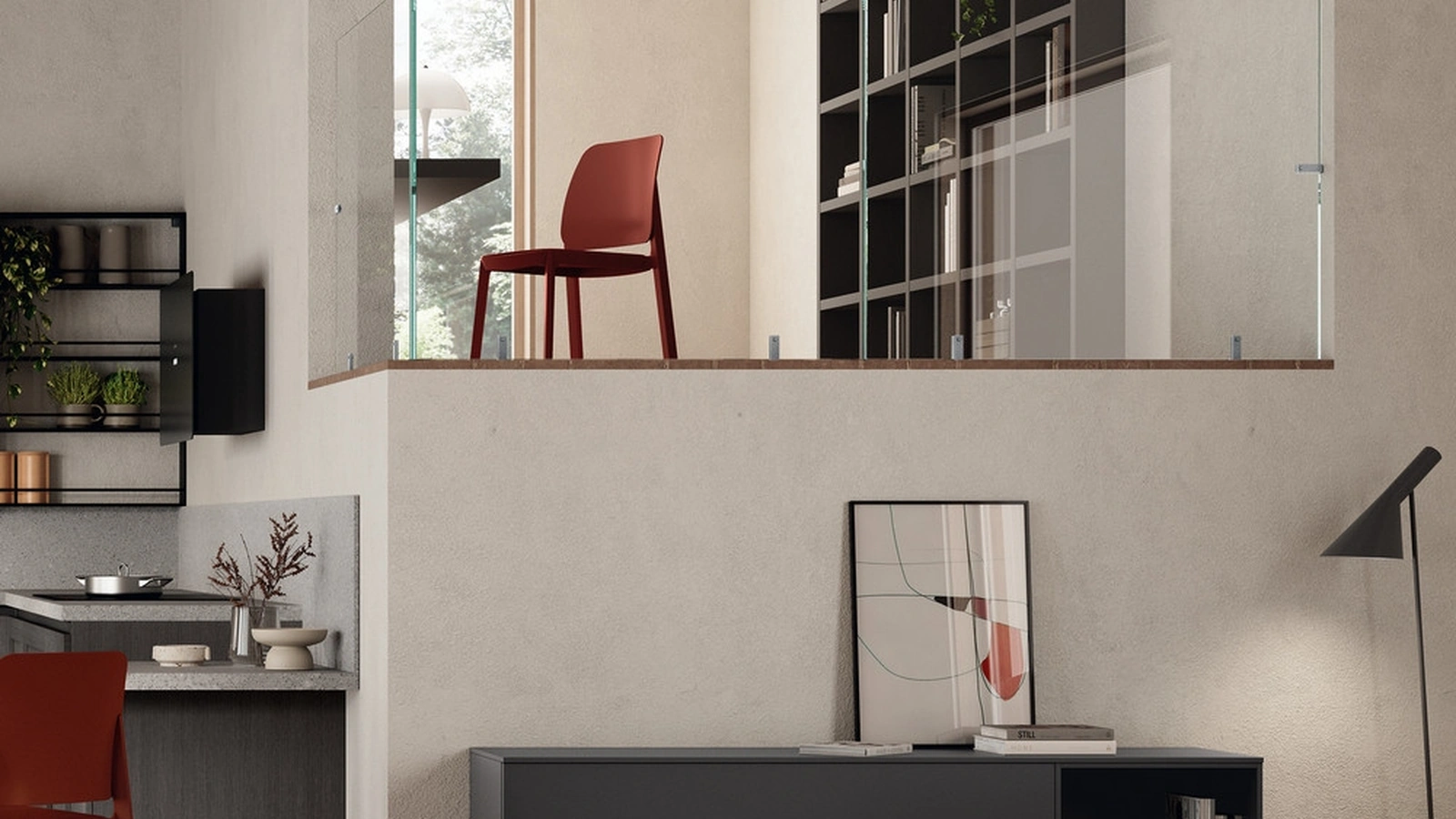Madia sospesa Living Regola di Scavolini