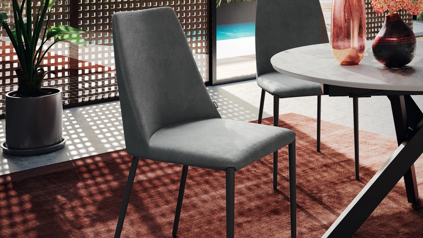 Sedia Dafne in tessuto di Scavolini