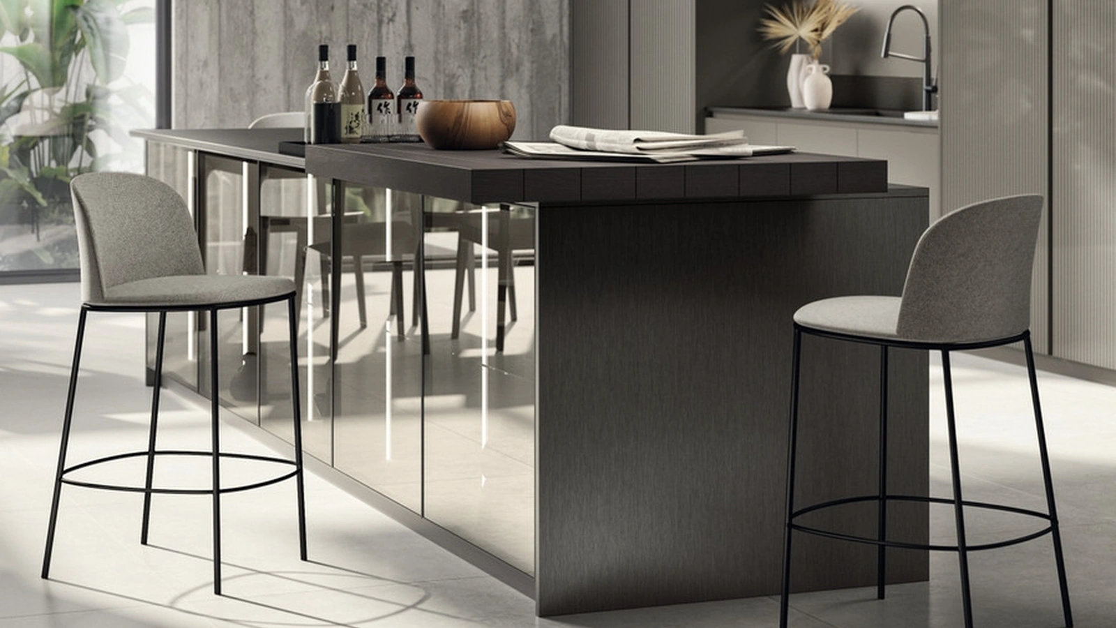 Sgabello Novel in tessuto di Scavolini