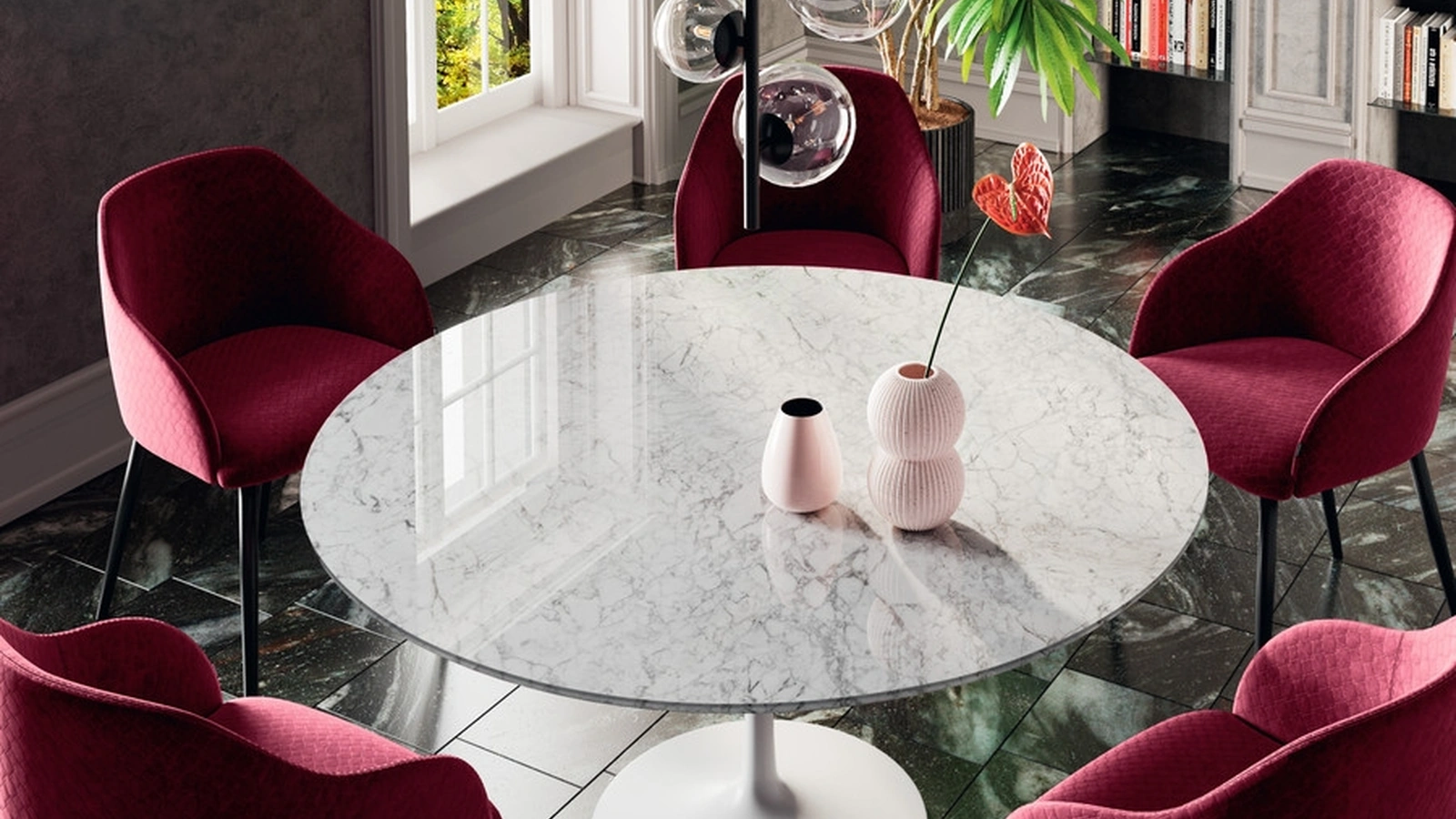 Tavolo rotondo Style in marmo di Scavolini