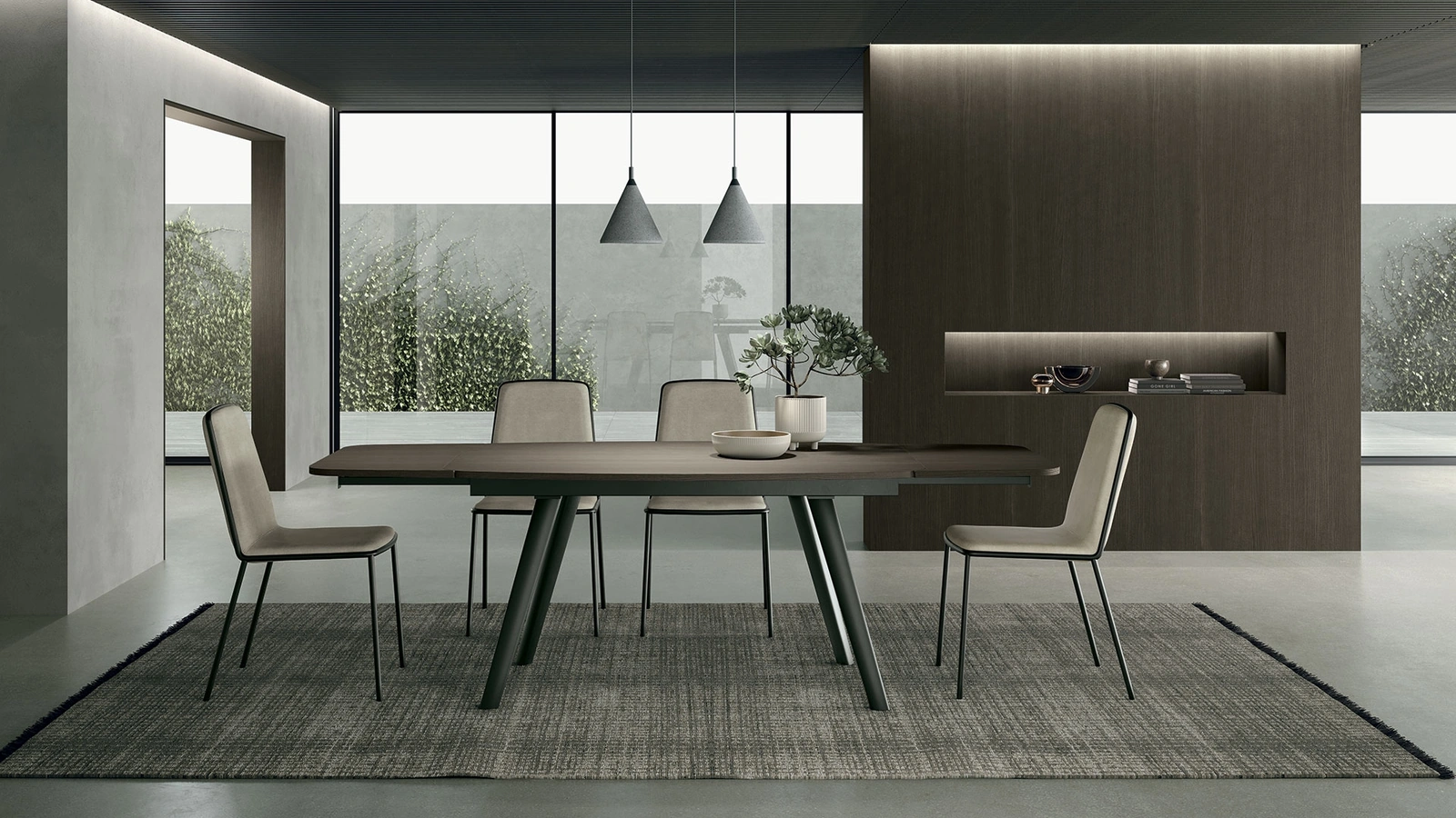 Tavolo allungabile Zen in materico Rovere Moka di Sedit