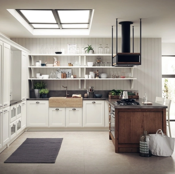 Cucina Classica Favilla 02 in laccato opaco Bianco di Scavolini
