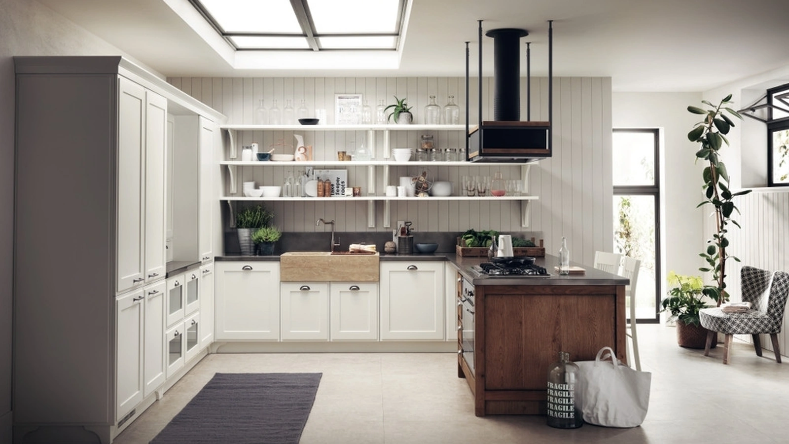 Cucina Classica Favilla 02 in laccato opaco Bianco di Scavolini