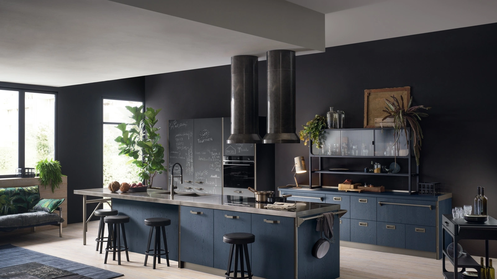 Cucina Moderna Diesel get Together 08 Kitchen in Blue di Scavolini