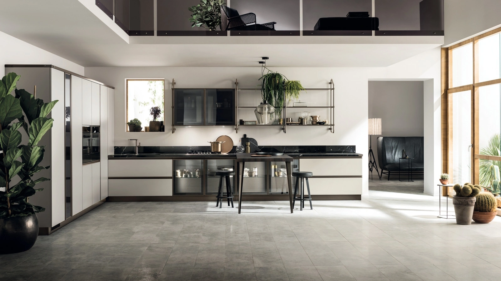 Cucina Moderna Diesel Open Workshop 06 in Vetro ed Alluminio di Scavolini