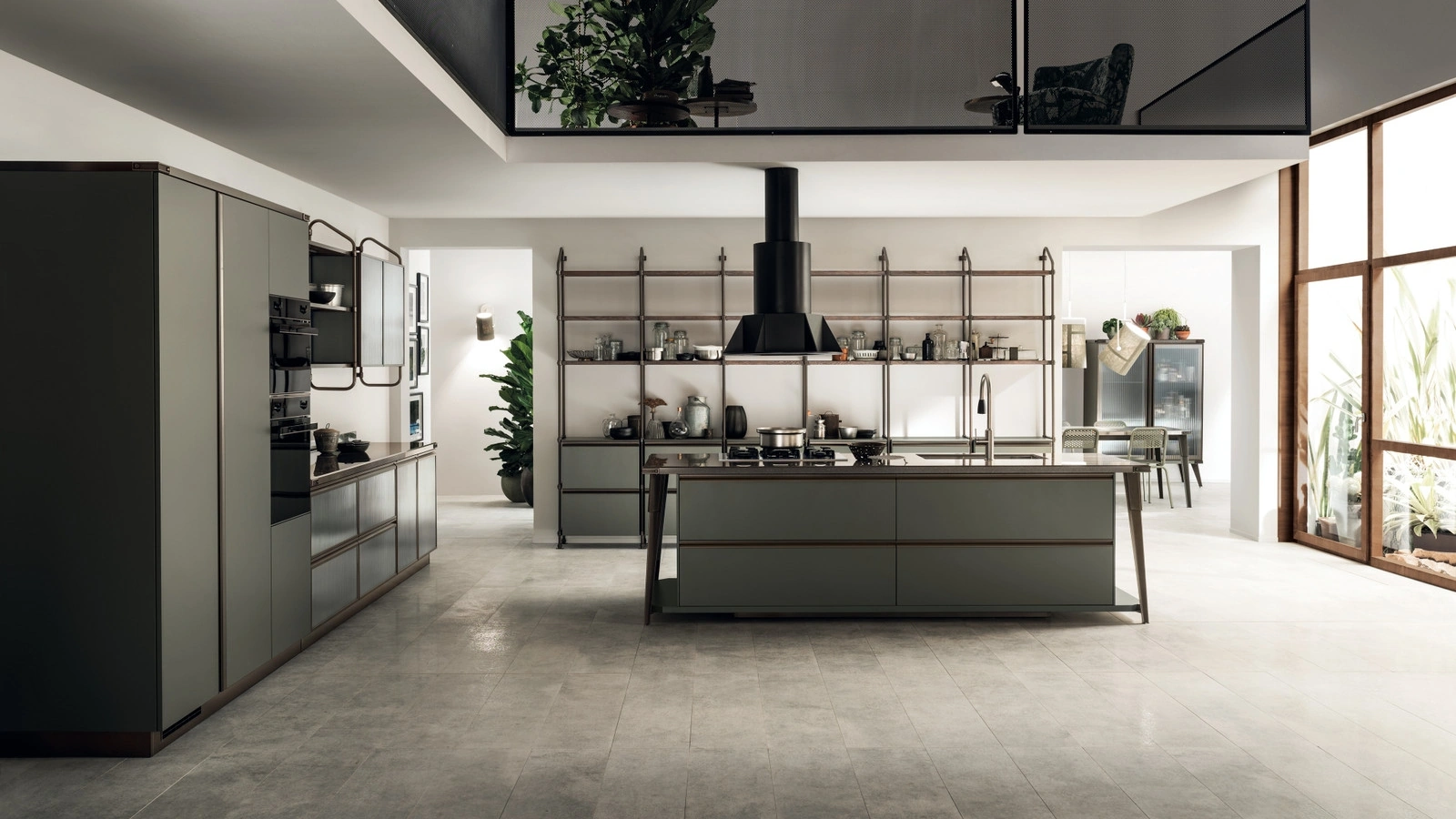 Cucina Moderna Diesel Open Workshop 09 Verde Minerale di Scavolini