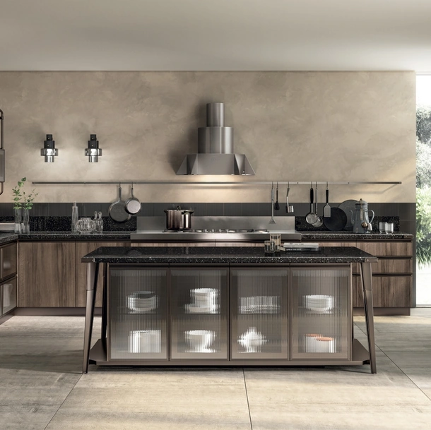 Cucina Moderna Diesel Open Workshop 03 Noce Garden di Scavolini