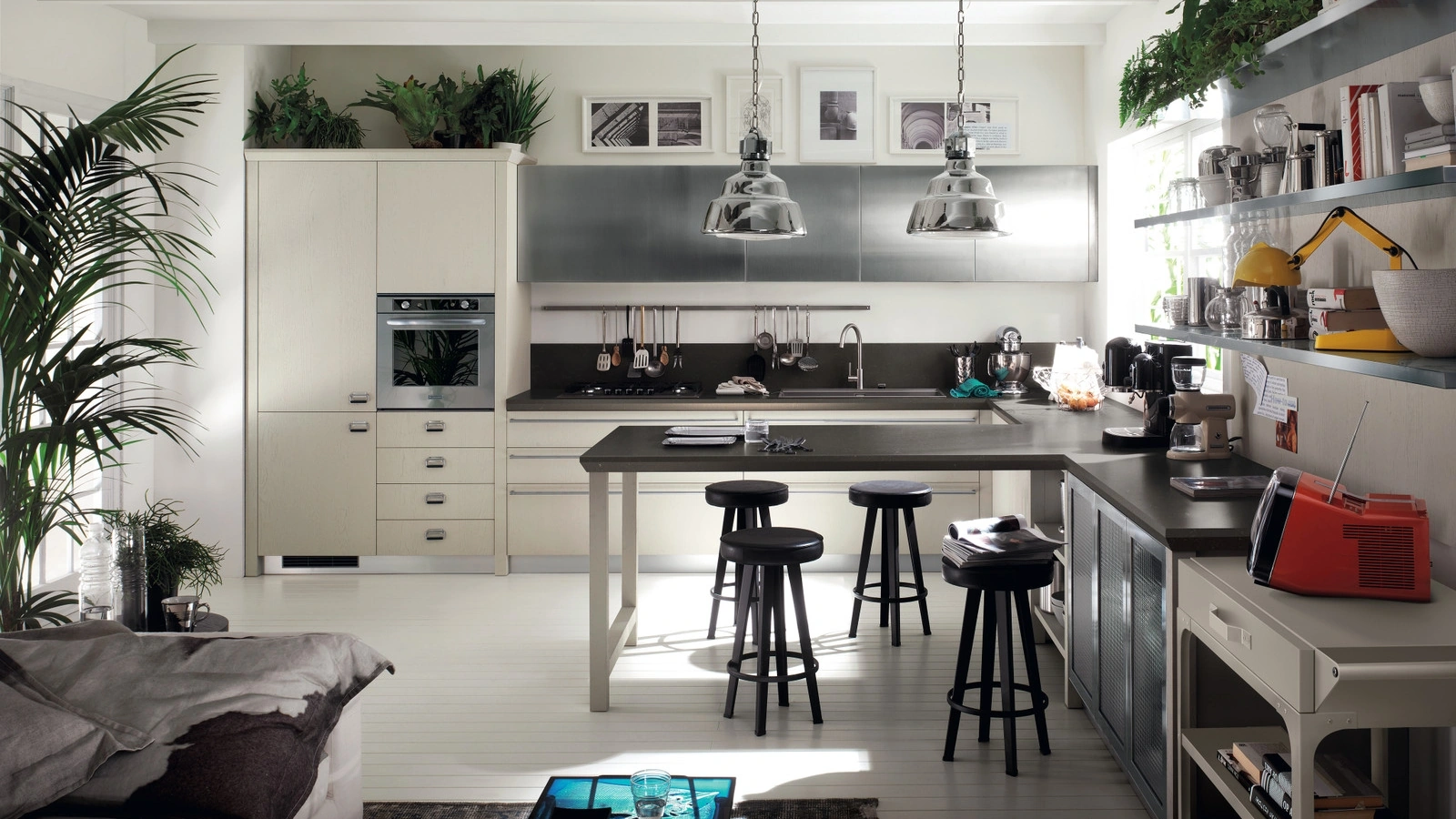 Cucina Moderna Diesel Social Kitchen 04 in Rovere laccato Tortora di Scavolini